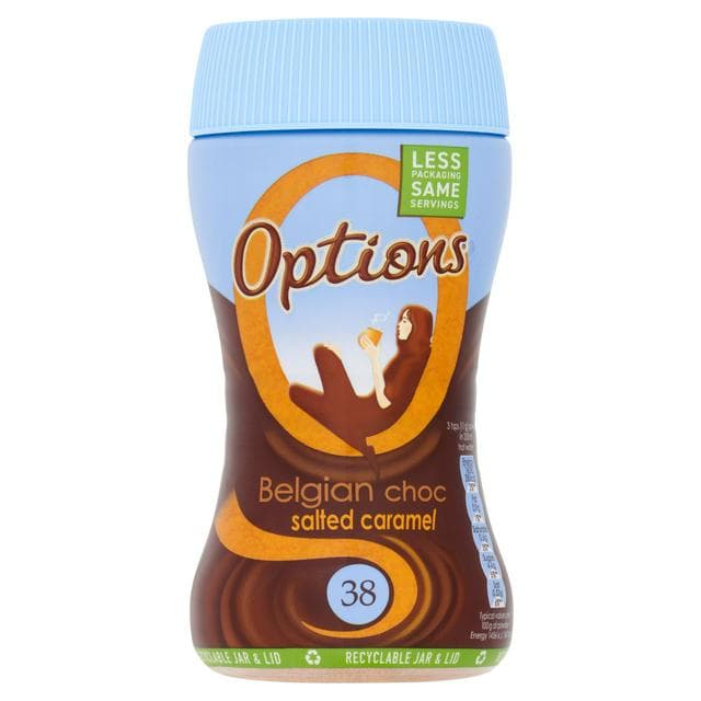 Options Instant Belgian Hot Chocolate Salted Caramel Drink 220g - gallery image 1