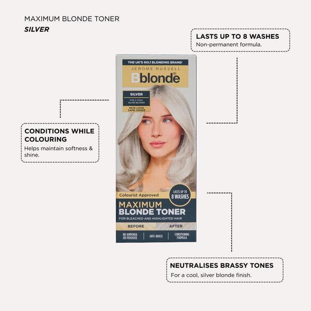 Jerome Russell Bblonde Maximum Colour Toner Silver 75ml - gallery image 2