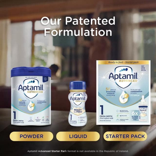 Aptamil Advanced 1 First Infant Baby Milk Formula Liquid Starter Pack From Birth Ready To Feed 6x70ml - gallery image 6