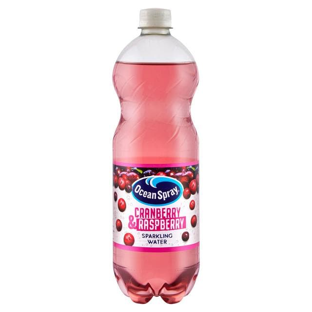 Ocean Spray 1L Cranberry & Raspberry Sparkling Water Bottle - gallery image 1