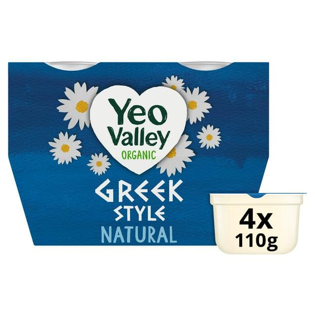 Yeo Valley Organic Greek Style Natural Yogurt 4x110g - gallery image 1