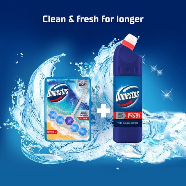 Domestos 1 x 50g Ocean Toilet Freshener Rim Block Cleaner - gallery image 6