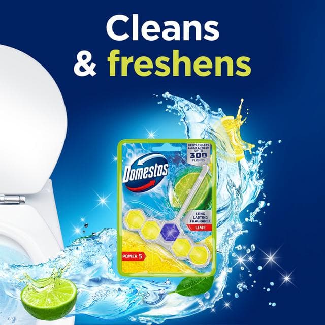 Domestos 1 x 50g Lime Toilet Freshener Rim Block Cleaner - gallery image 4