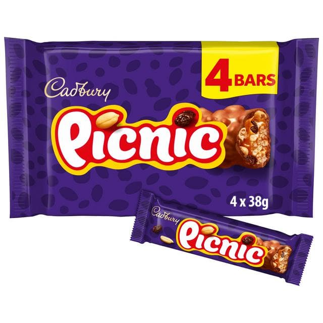 Cadbury Picnic 4 x 38g Multipack Chocolate Bar - gallery image 1