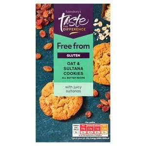 Sainsbury's Free From Oat & Sultana Cookies, Taste the Difference 150g
