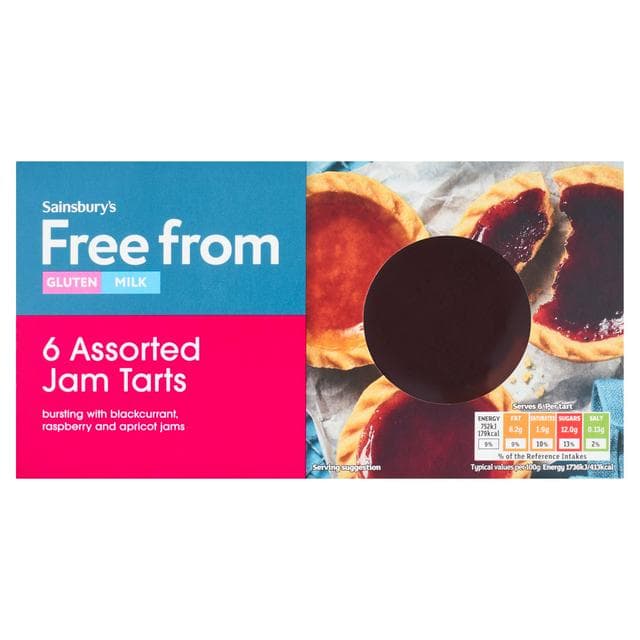 Sainsbury's Free From Assorted Jam Tarts x6 - gallery image 1