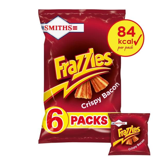 Smiths Frazzles Crispy Bacon Multipack Snacks Crisps 6x18g - gallery image 1