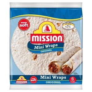 Mission 6 x Original Mini Tortilla Wraps 186g