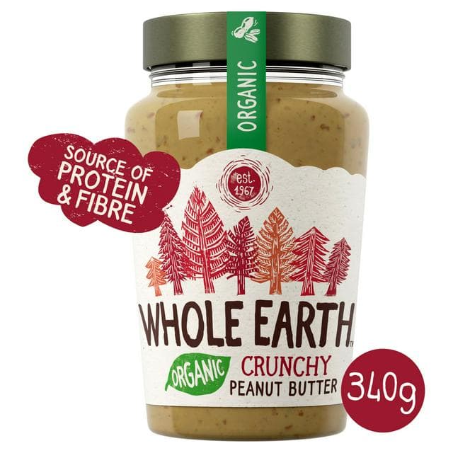 Whole Earth Organic Crunchy Peanut Butter 340g - gallery image 1
