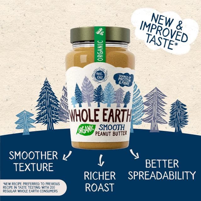 Whole Earth Organic Smooth Peanut Butter 340g - gallery image 3