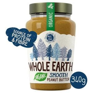 Whole Earth Organic Smooth Peanut Butter 340g