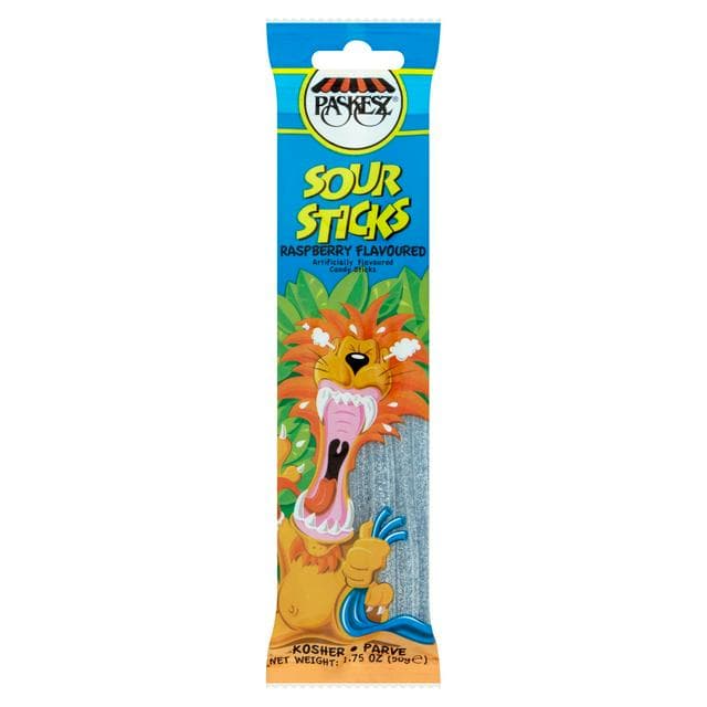 Paskesz Sour Sticks, Raspberry 50g - gallery image 1