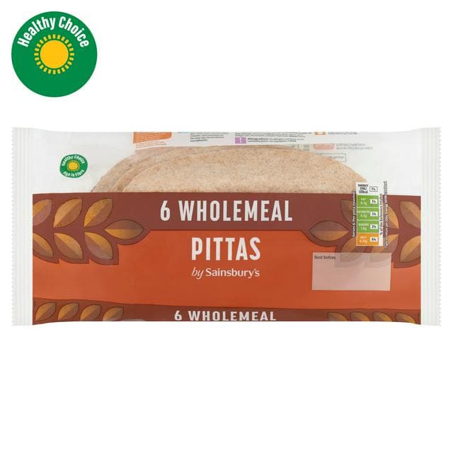 Sainsbury's Wholemeal Pittas x6 - gallery image 1
