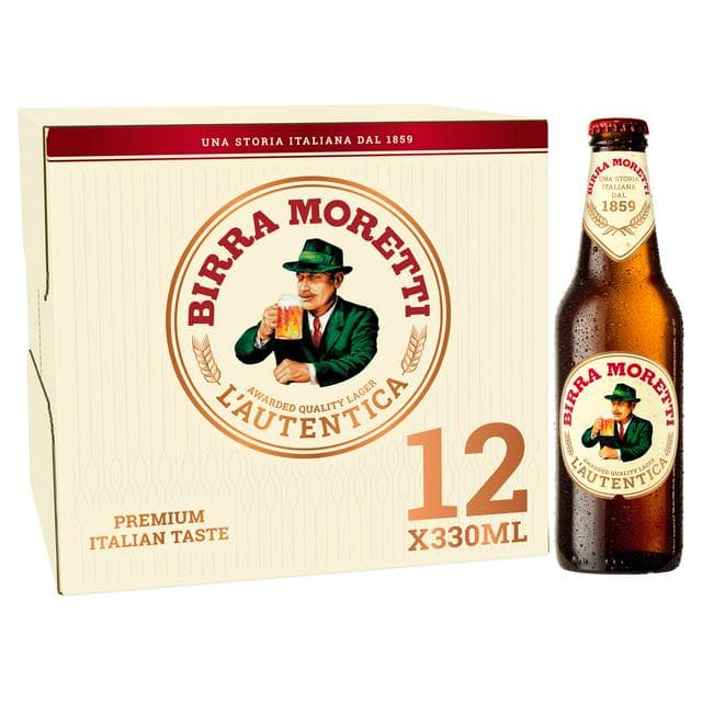 Birra Moretti Lager Beer Bottles 12x330ml - gallery image 1