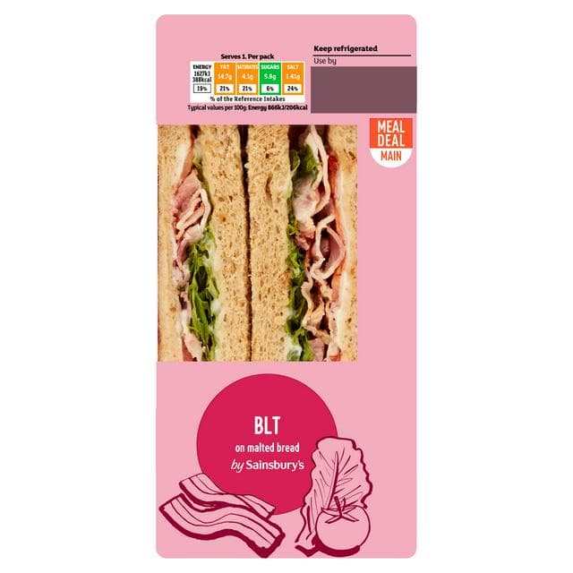 Sainsbury's BLT on Malted Bread Sandwich - gallery image 1