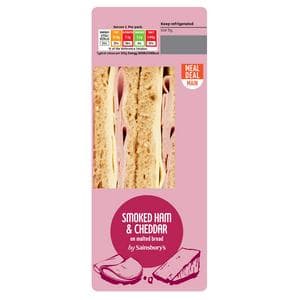 Sainsbury's Smoked Ham & Cheddar on Malted Bread Sandwich