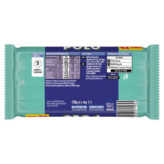 Polo Spearmint Mint Tube Multipack x4 34g - gallery image 3