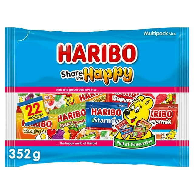 Haribo Share the Happy Mini Bag Multipack Sweets 352g - gallery image 1