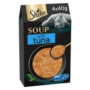 Sheba Classics Soup with Tuna Fillets Adult Wet Cat Food Pouches 4 x 40g