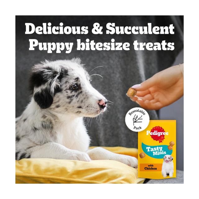 Pedigree Tasty Minis Puppy Dog Treats Chicken Chewy Cubes 125g - gallery image 3