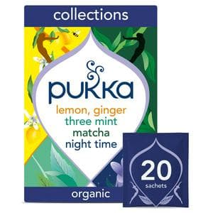 Pukka Organic Herbal Tea Collection Five Different Flavours Home Compostable Herbal Tea Bags x20