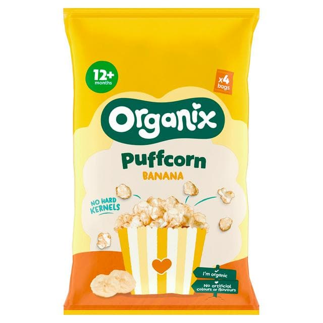 Organix Banana Puffcorn 12+ Months 4x10g - gallery image 1