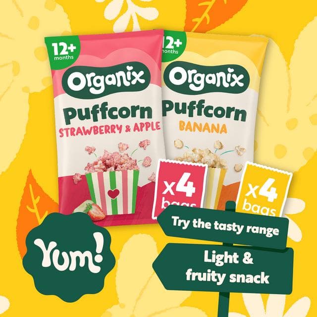 Organix Banana Puffcorn 12+ Months 4x10g - gallery image 4