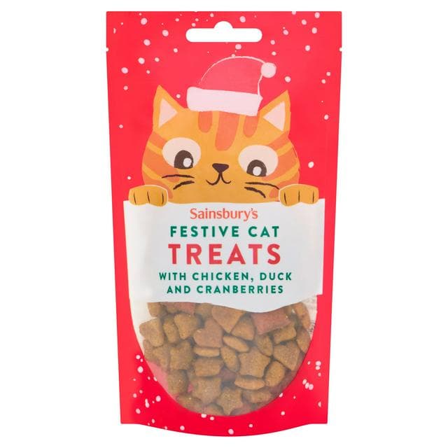 Sainsbury's 65g Chicken Duck & Cranberry Festive Cat Treats - gallery image 1