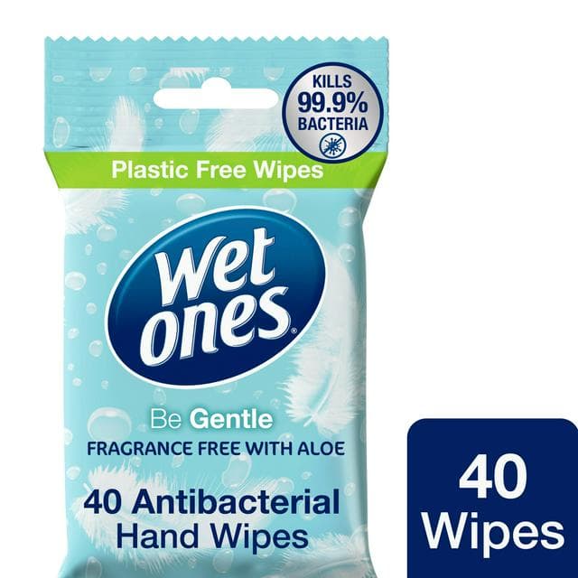 Wet Ones Be Gentle Original Antibacterial Hand Wipes x40 - gallery image 1