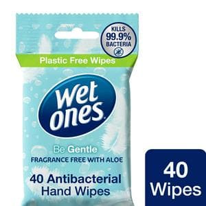 Wet Ones Be Gentle 40 x Anti-Bacterial Hand Wipes