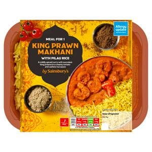Sainsbury's Indian King Prawn Makhani with Pilau Rice Ready Meal for 1 400g