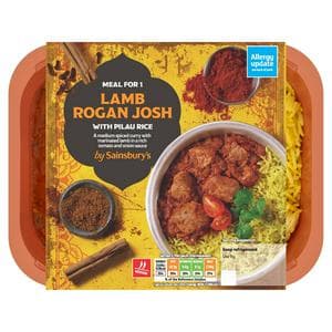 Sainsbury's Indian Lamb Rogan Josh with Pilau Rice Ready Meal for 1 400g