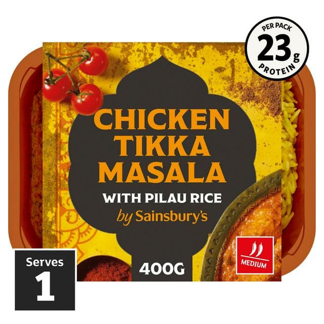 Sainsbury's Indian Chicken Tikka Masala with Pilau Rice Ready Meal for 1 400g - gallery image 1