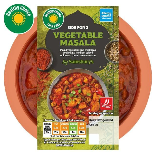 Sainsbury's Indian Vegetable Masala Ready Meal Side For 2 300g - gallery image 1