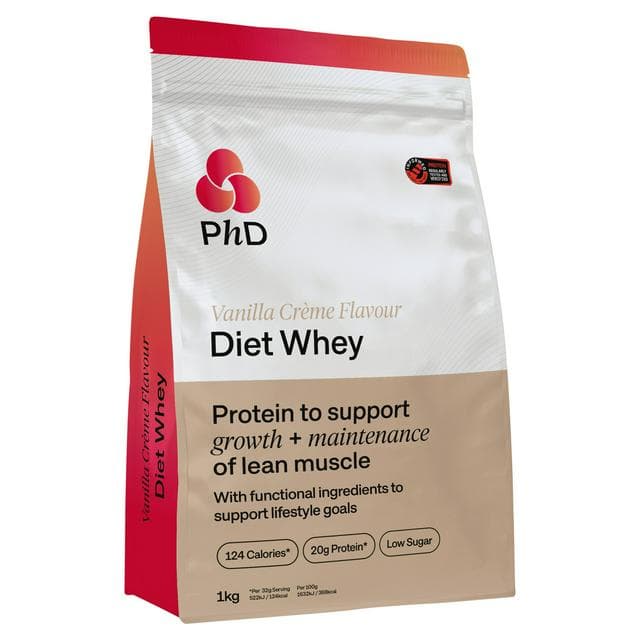 PhD Diet Whey Protein Powder Vanilla Crème 1kg - gallery image 1