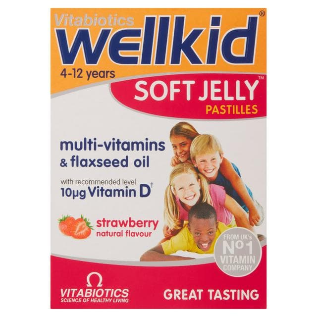 Vitabiotics Wellkid Soft Jelly Pastilles, Strawberry x30 - gallery image 1