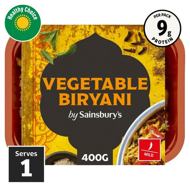 Sainsbury's Indian Vegetable Biryani with Basmati Rice Ready Meal for 1 400g - gallery image 1