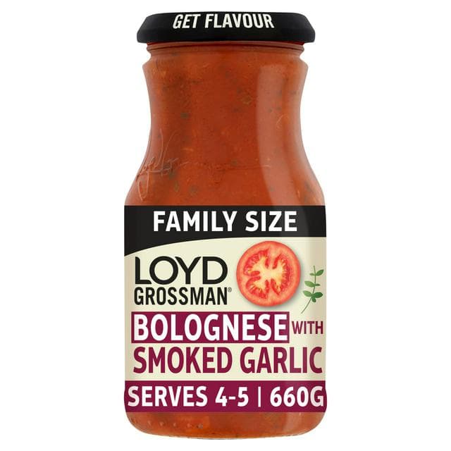 Loyd Grossman Bolognese Pasta Sauce with Smoked Garlic 660g - gallery image 1