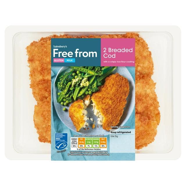 Sainsbury's Free From Breaded Cod x2 300g - gallery image 1