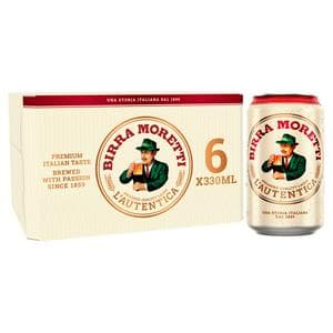 Birra Moretti Lager Beer Cans 6 x 330ml