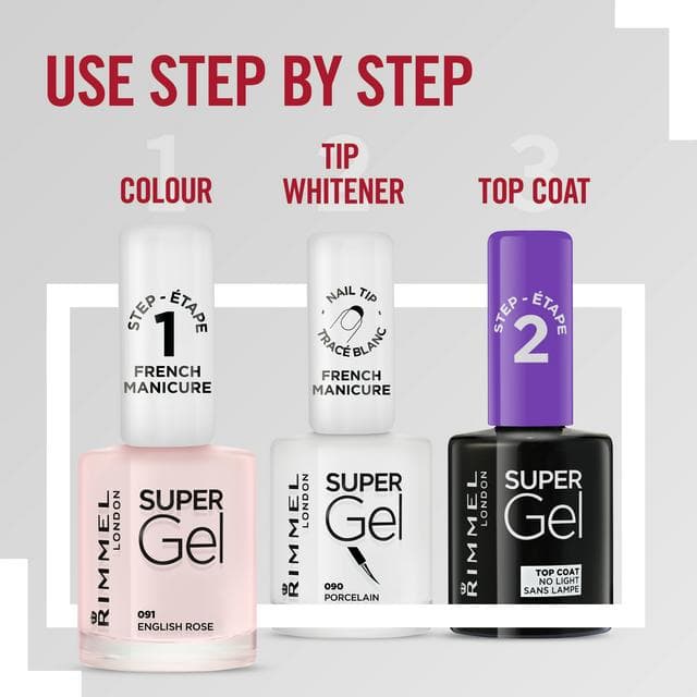 Rimmel London Super Gel French Manicure 091 English Rose 12ml - gallery image 3