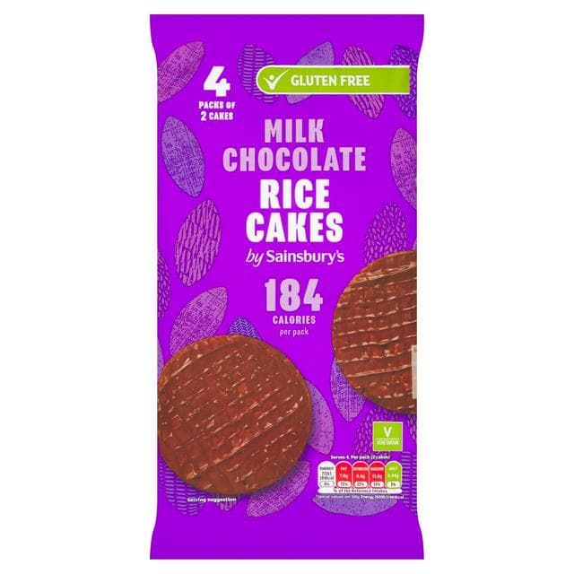 Sainsbury's Milk Chocolate Rice Cakes 4x35.75g - gallery image 1