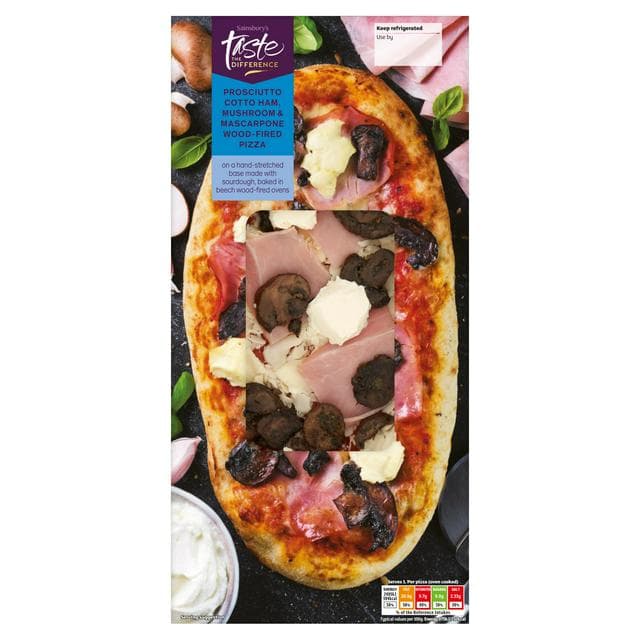 Sainsbury's Prosciutto Mushroom & Mascarpone Pizza, Taste the Difference 252g - gallery image 1