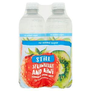Sainsbury's Bottled Still Flavoured Water Strawberry & Kiwi, No Added Sugar 4x500ml