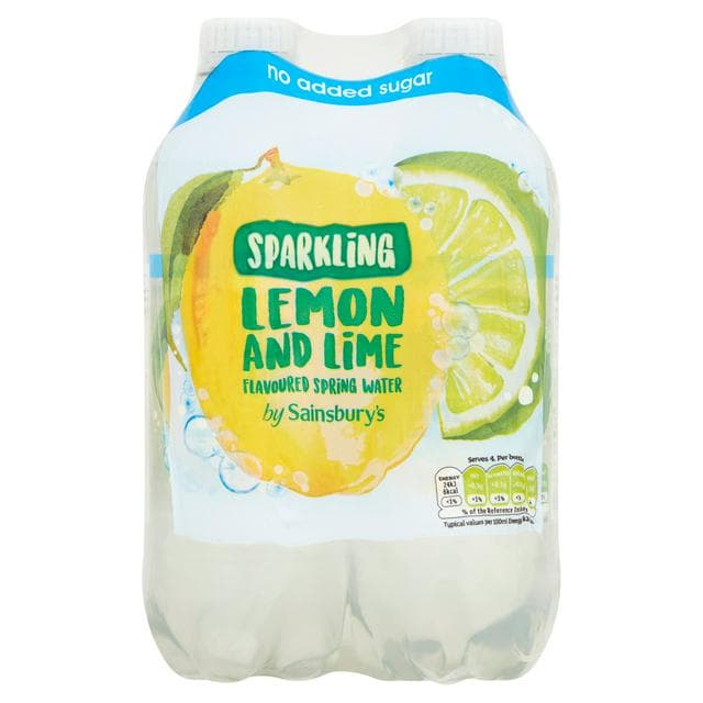 Sainsbury's Bottled Sparkling Flavoured Water Lemon & Lime, No Added Sugar 4x500ml - gallery image 1