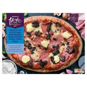 Sainsbury's Prosciutto Mushroom & Mascarpone Pizza, Taste the Difference 480g