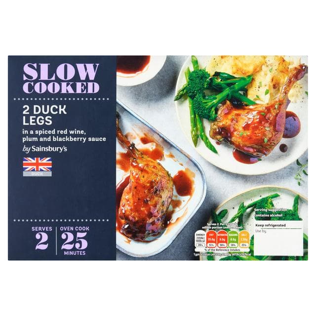 Sainsbury's Slow Cooked British Duck Legs with a Blackberry Sauce x2 440g - gallery image 1