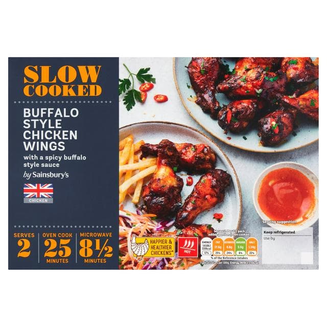 Sainsbury's Slow Cook Buffalo British Chicken Wings 600g (Serves 2) - gallery image 1