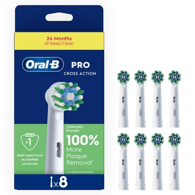 Oral-B Cross Action Replacement Electric Toothbrush Heads x8 - gallery image 1