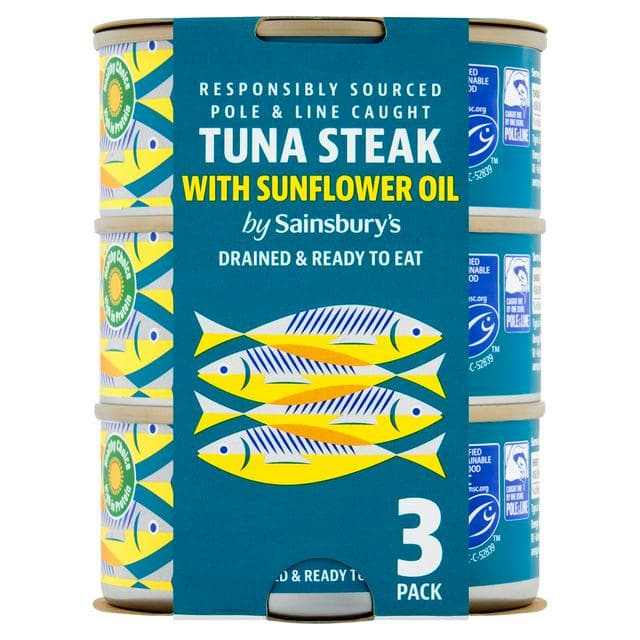 Sainsbury's Tuna Steak in Sunflower Oil 3x120g - gallery image 1